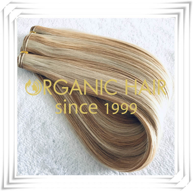 Piano color #22/60A flat weft hair extension C006